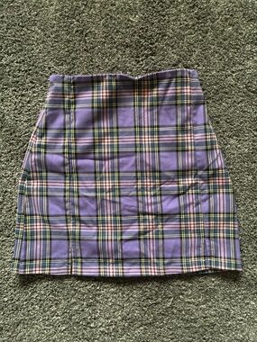 Plaid Purple Pencil Skirt